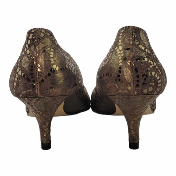 AUTHENTIC VINTAGE BALENCIAGA Women's Leather and Lace 60MM Kitten Heeled Pump - Picture 8 of 15